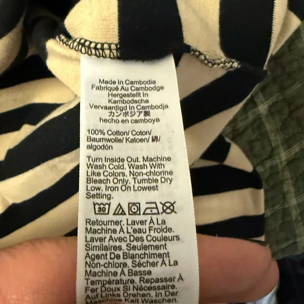 J. Crew Black and Cream Striped Top - Picture 7 of 7